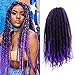 GX Beauty 3Packs 18Inch Marley Hair Ombre Purple Marley Braiding Hair for Twists Afro Kinky Curly Crochet Braids Hair Extensions(Black Mixed Purple)
