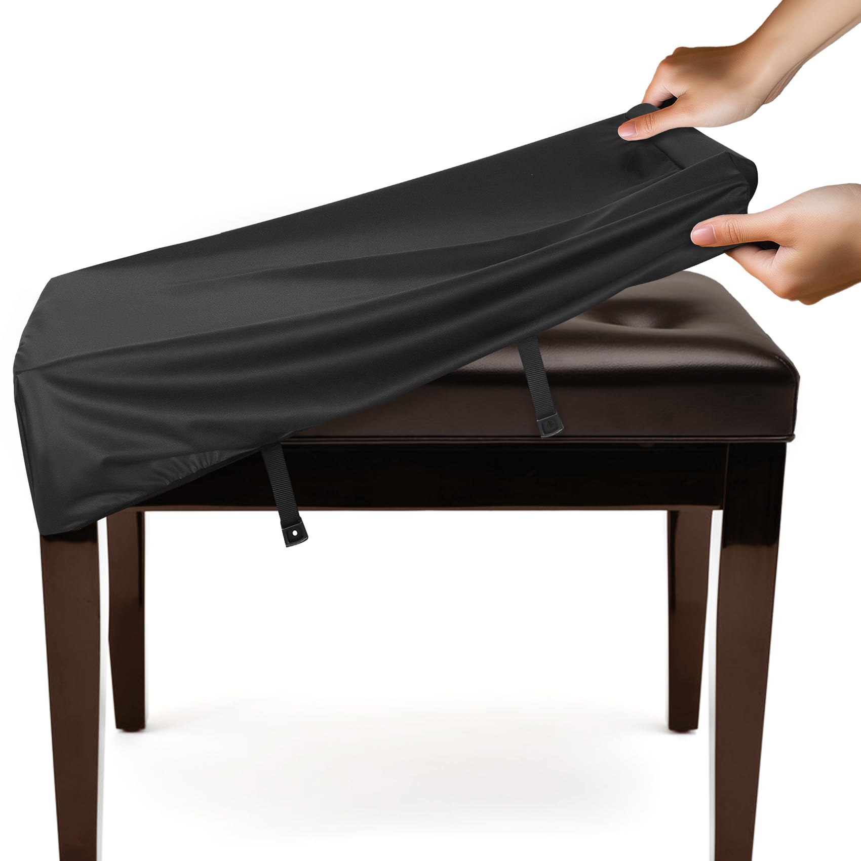 Photo 1 of Explore Land Waterproof Piano Bench Cover - Stretchy Leatherette Dust Slipcover for Piano Stool, Seat Cushion Protector(21" L x 13" W)