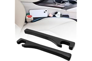 CARFIB 2 Pack Car Seat Gap Filler, Leather Car Gap Filler Organizer, Universal for Car SUV Truck Fill The Gap Between Seat and Console, Stop Things from Falling for Women Men (Black)