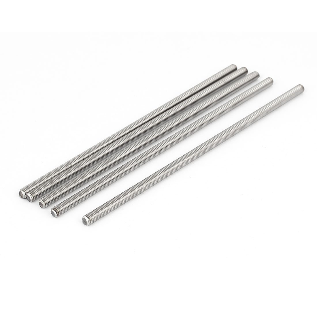 Sourcingmap M6 x 180mm 304 Stainless Steel Fully Threaded Rod Bar Studs Silver Tone 5 Pcs