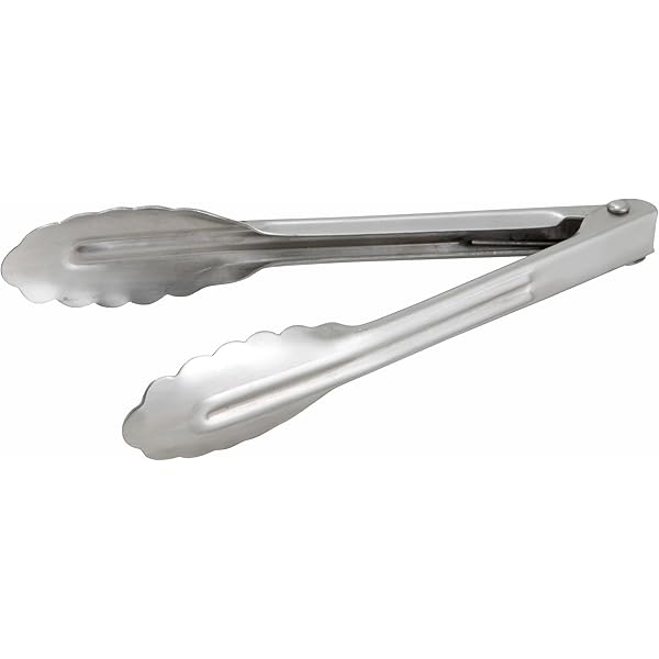 Winco 8-Inch Plating Tweezer Tong - Straight Tip Stainless Steel Kitchen Tongs