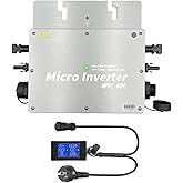 Y&amp;H 600W Solar Grid Tie Micro Inverter with AC Data Monitoring Display Screen Waterproof IP65 MPPT DC28-50V PV Input AC80-160V Output for 24V 36V Solar Panel