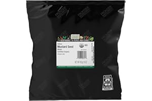 Frontier Co-op Organic Whole Yellow Mustard Seed, 1-pound Bulk Bag, Mild Spiciness for Soup, Pickling and More Kosher