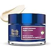 Blue Nectar Kumkumadi Night Cream Face Moisturizer for Women with Natural Almond & Saffron | Hydrating Moisturizer Face Cream for Night Time (16 Herbs, 1.7 Oz)