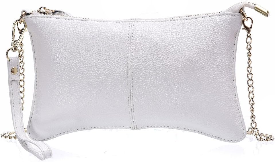 Clutch Wallet,YOUNA Small Leather Crossbody Purse for Women with Chain Shoulder Strap&Leather Wrist Strap