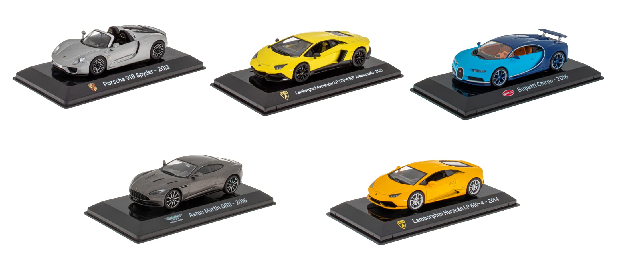 OPO 10 - Lot of 5 cars: Compatible with ASTON MARTIN and compatible with Lamborghini and compatible with Bugatti and compatible with Porsche - LUP1