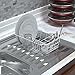 Simple Houseware Dish Drying Rack Drainer Basket w/Utensil Caddy, White