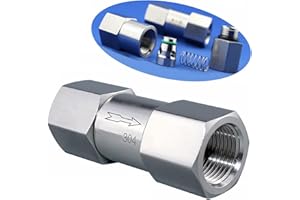 THSGIVINGSTORE 1/8 1/4 3/8 1/2 Inch G Female Thread 304 Stainless Steel Check Valve One Way Non-Return Valve for Water Oil Gas Check Valve(1/8 Inch)