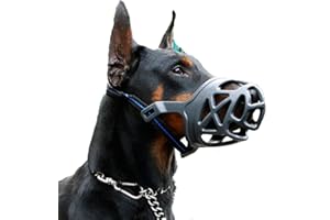 MAYERZON Dog Muzzle, Breathable Basket Muzzles for Small, Medium, Large and X-Large Dogs, Anti-Biting, Barking and Chewing Dog Mouth Cover (L, Black)