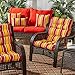 Greendale Home Fashions Outdoor High Back Chair Cushion, Carnival Stripe