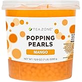 Tea Zone [7 Pounds] Mango Pearls for Boba Tea Beverages, Sweets, Ice Cream Topping | B2051