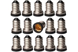 E-simpo® 15-Pack E14 to E12 Lamp Socket Adapter,E14 to E12 Lamp Base Converter,CE Rohs, Allow You Install E12 Chandelier Lamp
