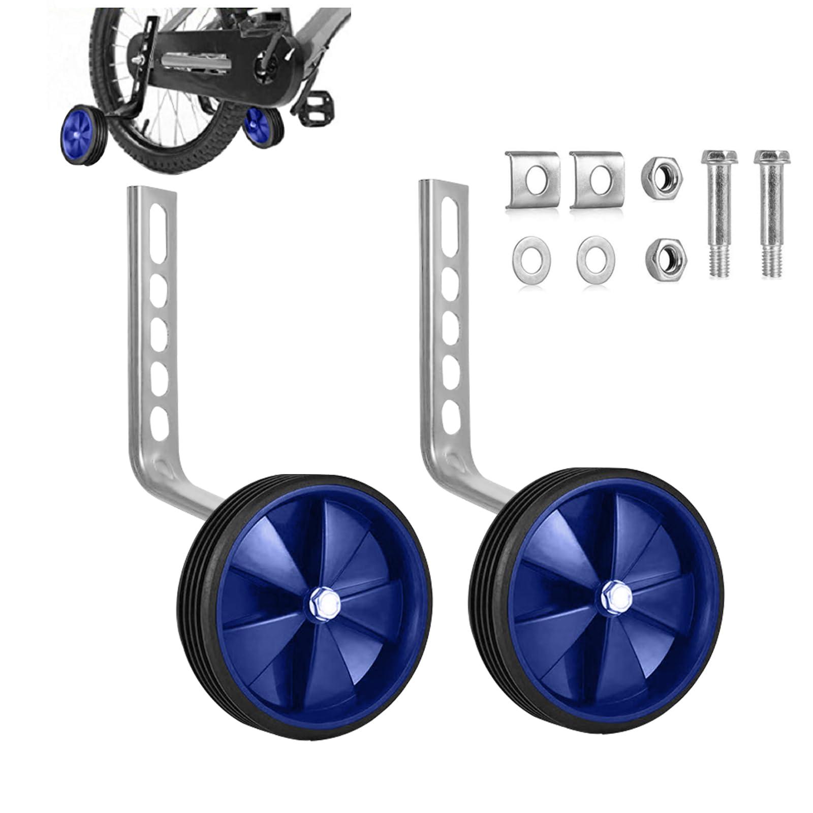 Stabilisers for Bike, 2 Pack Training Wheels for Bike Stabilisers for Bicycle 12 14 16 18 20 Inch Single Speed, Blue