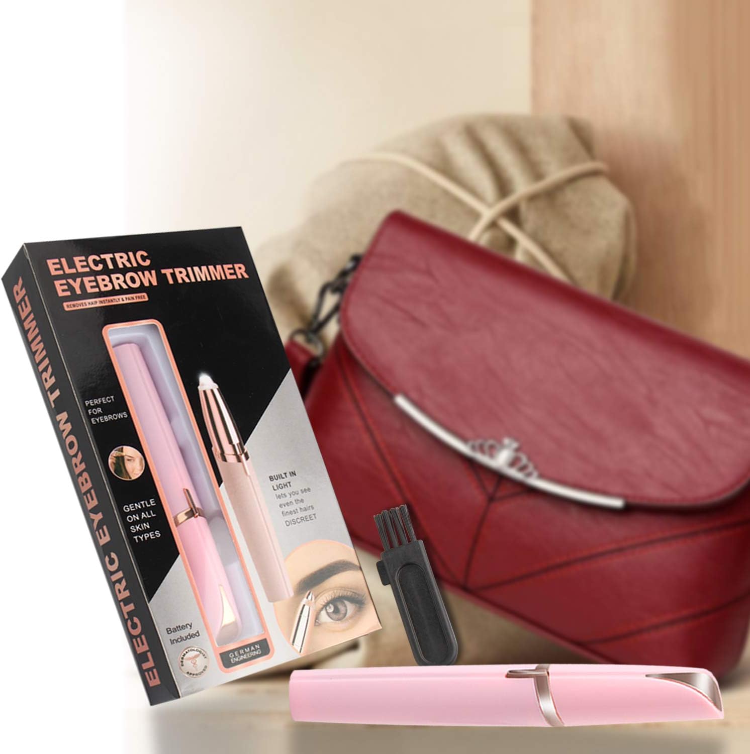 Trunple Facial Hair Removal for Women Body Permanent Professional Painless Hair Removal Razor Device for Upper Lip Moustaches, Chin Hair, Peach Fuzz (ROSE)