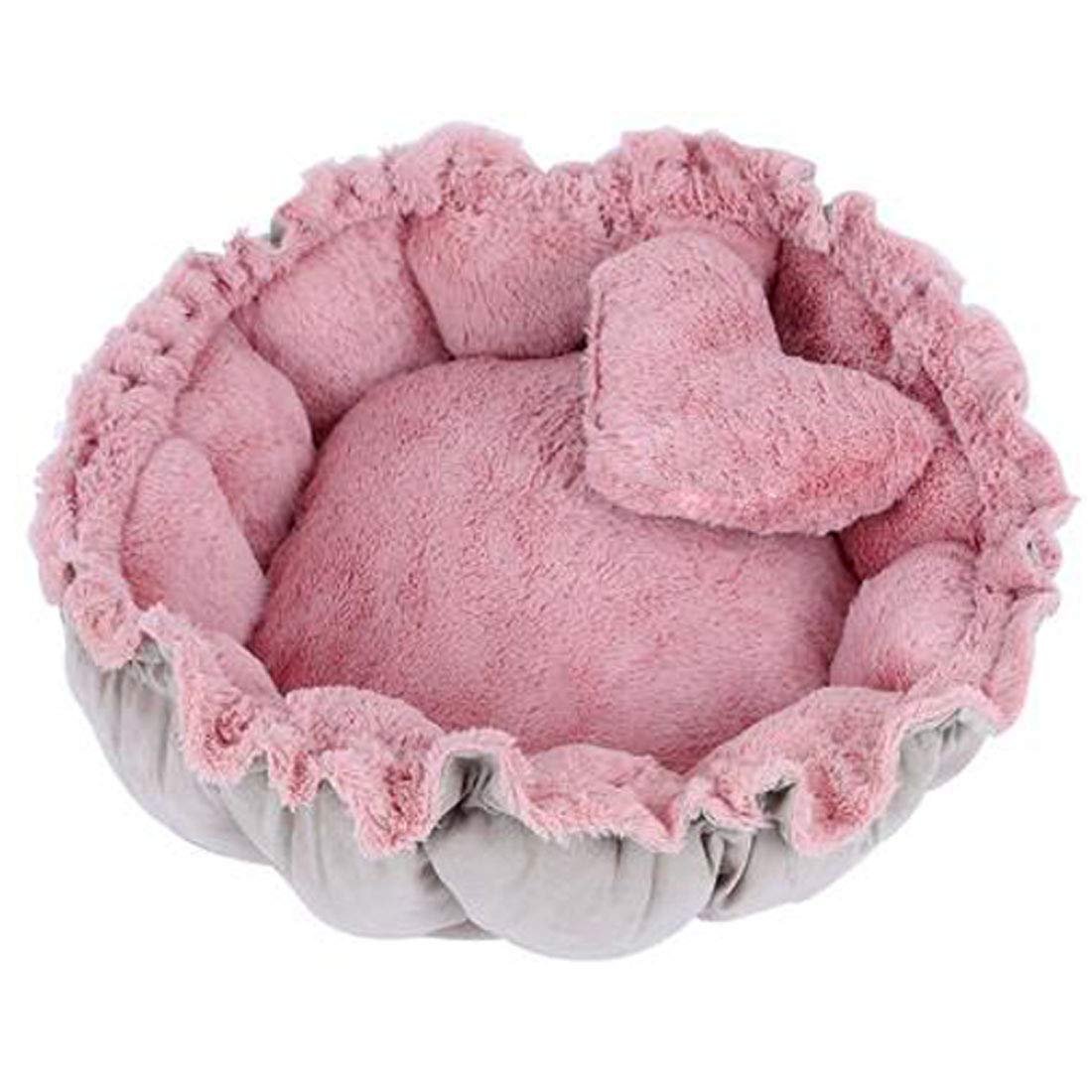 Glield PTW05 Dog Bed and Mat for Small Dogs and Cats Pink Round, S
