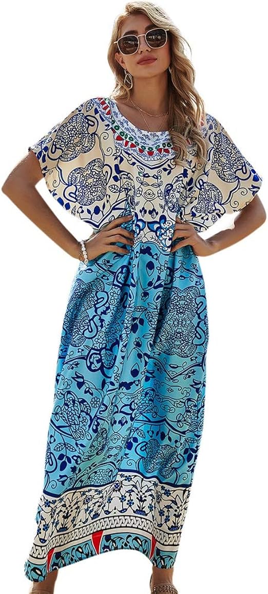 Monland Boho Dress Bohemian Beach Long Dresses Maxi Summer