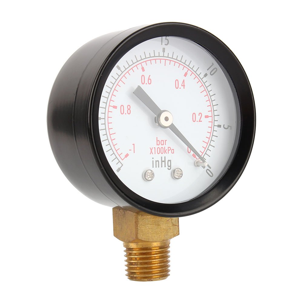 2Vacuum Pressure Gauge Compressore d'aria Acqua Olio Gas 1/4 NPT Attacco inferiore MF