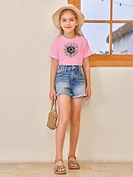 Girls Short Sleeve T Shirts Kids Summer Tops
