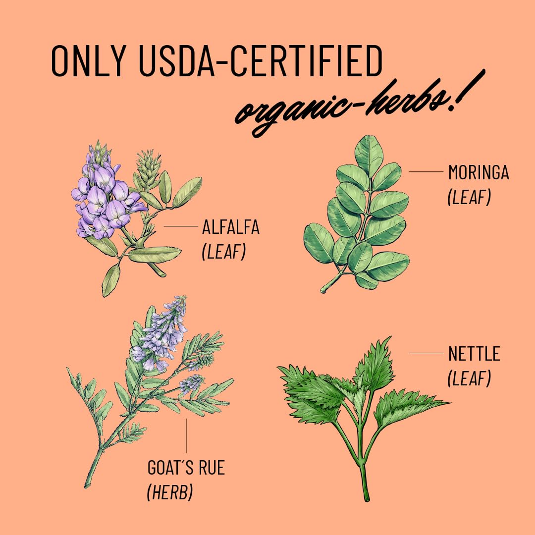 Legendairy Milk Cash Cow Lactation Supplement, Moringa, Alfalfa, and Goat's Rue Breastfeeding Supplement for Milk Supply Increase, Fenugreek-Free, Certified Organic, Vegan, Non-GMO, 60 Capsules