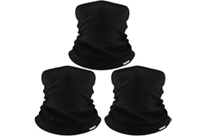 Meilzer 3 Pack Neck Gaiter Winter Warmer Fleece Face Mask Cover for Cold Weather Windproof Scarf for Men & Women