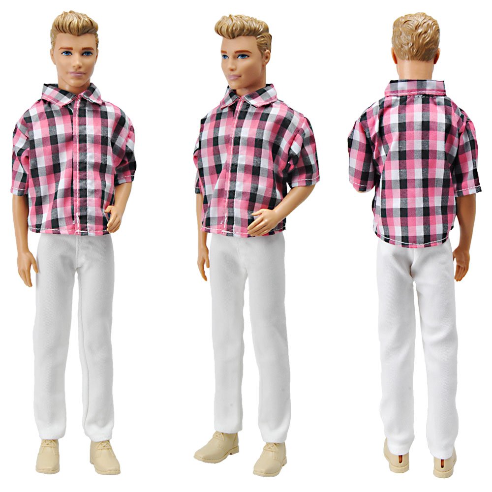 E-TING Lot 11 Items = Fashion Casual Outfit Suit Couple Clothing Accessories Shoes for Girl Boy Dolls