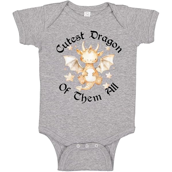 Don't Wake The Dragon Baby Boy Girl Onesie Newborn Organic Bodysuit Romper C-Black