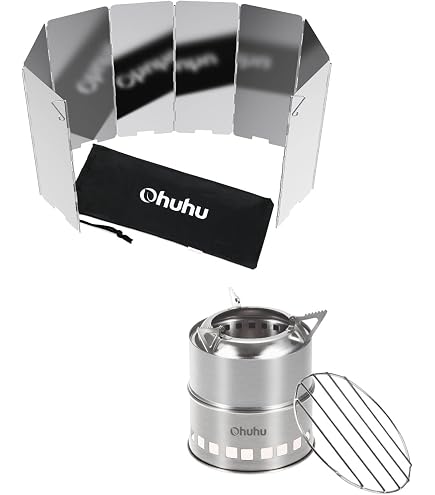 Réchaud de camping portable grand réchaud à barbecue pliable intégré en