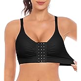 EUYZOU Post Surgery Compression Bras for Women Front Closure Mastectomy Surgical Bras Wireless with Adjustable Straps