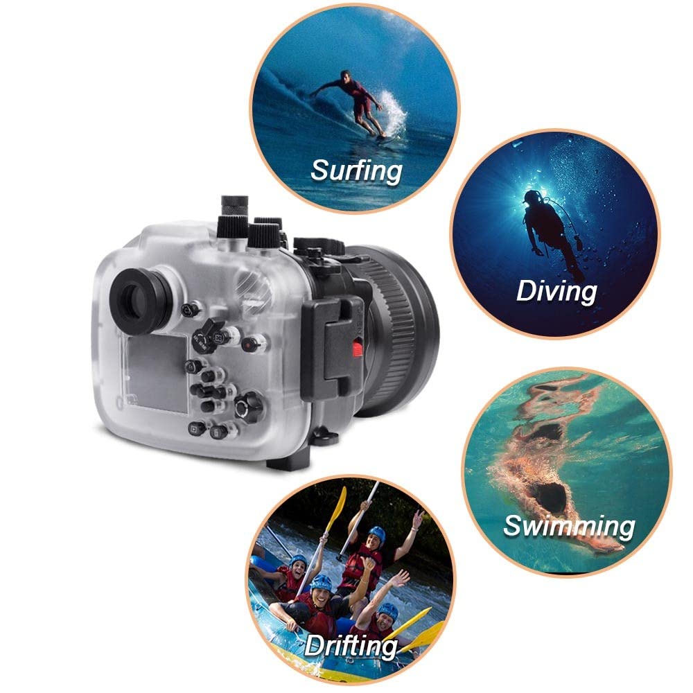 Seafrogs A7 Ii Pro/Ng Series 40M/130Ft Underwater Waterproof Housing Waterproof Case For Sony A7 Ii A7R Ii A7S Ii, Support 28-70Mm Lens Black [Updated Version]