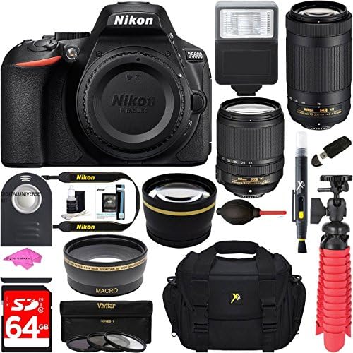 Nikon D5600 24.2MP DX-Format DSLR Camera + AF-S 18-140mm &amp; 70-300mm ED VR Lens + Accessory Bundle PLUS MUCH MORE FREE ACCESSORIES USA RETAIL KIT
