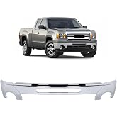 KUAFU Silvery Bumper Face Bar Compatible with 2007-2013 GMC Sierra 1500 | Front; Compatible with 2007-2010 Sierra 2500HD/3500HD; Replacement for GM1002834 15902856 15901505 w/Fog Light Holes 3 PCS