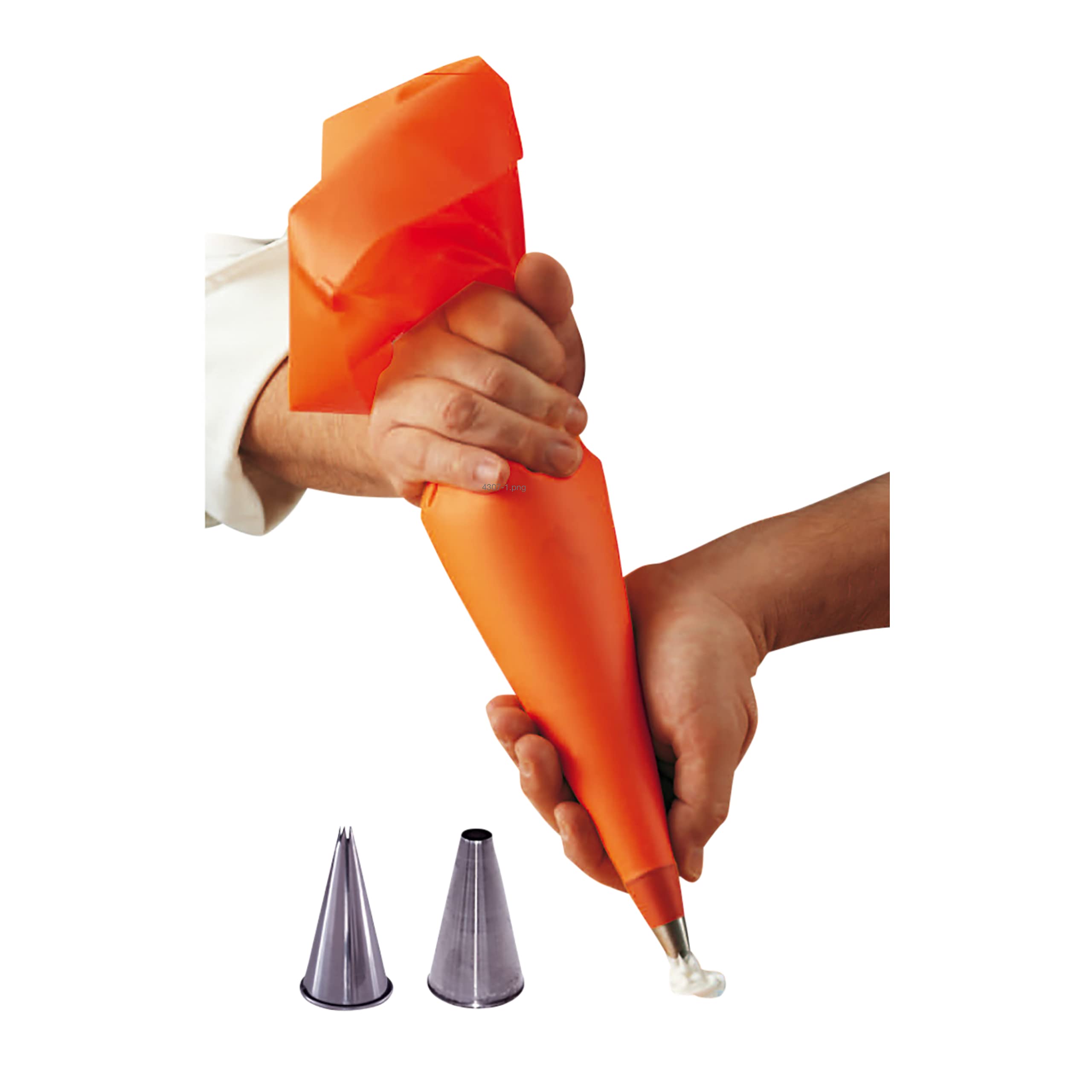 De Buyer 4347.03 1 x Supple Silicone Pastry Bag, 1 x Ribbed Casing and 1 Blended Casing