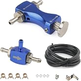 MiJunHD Manual Boost Controller, Universal Aluminum Pressure Regulation Valve Kit with Mounting Bracket Hose for Turbocharged Engine Components (Blue, 1-Piece)