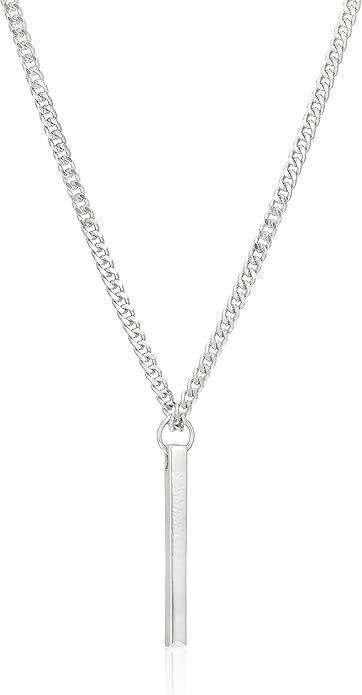 Amazon ウィゴー バー モチーフ チェーン ネックレス F メンズ シルバー ネックレス 通販