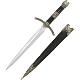 MASTER USA &ndash; Medieval Mini Short Sword, Stainless Steel Blade with Cast Metal Handle, Wood Scabbard &ndash; Fantasy, Collectible