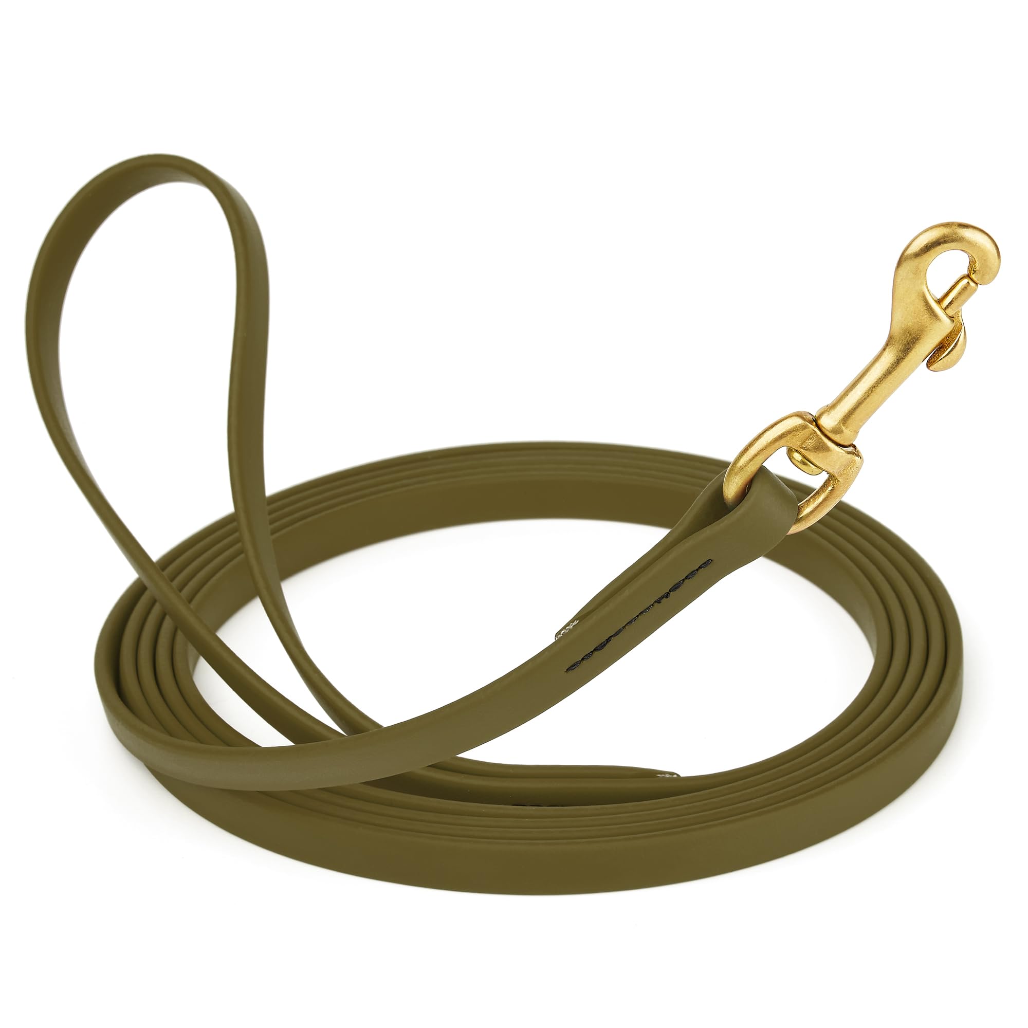 Viper Biothane K9 Working Dog Leash Waterproof Lead for Tracking Training Schutzhund Odor-Proof Long Line with Solid Brass Snap for Puppy Medium and Large Dogs, 10ft Olive Drab Green Image