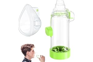 HEWEJA Handheld Inhaler Spacer for Infants, Children, and Adults - Anti-Static - Portable Design for Home, School, and Travel -Soft Silicone Mask - Nessi OTC Spacer - Easy to Clean (Green Adult)