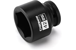 CASOMAN 3/4" Drive Standard Impact Socket, 42mm, Metric, Shallow, 6 Point Desgin, Axle Nut Impact Grade Socket for Easy Remov