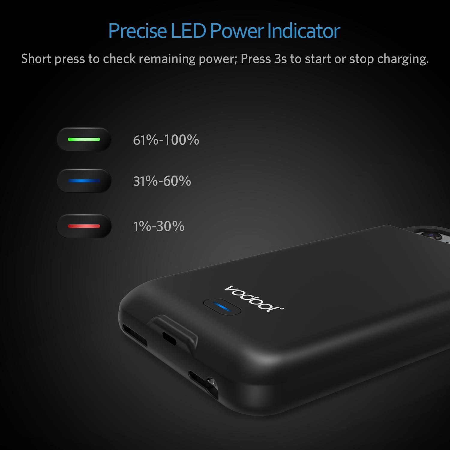 iPhone 8/7/6S/6 Battery Case, Vodool 3000mAh Rechargeable Protective Charging Pack Juice Bank for Apple iPhone 8 & 7, Extended Portable Charger Case Ultra Slim (4.7\