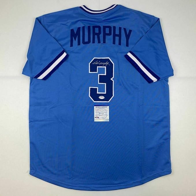 Autographed/Signed DALE MURPHY Atlanta Light Blue Baseball Jersey PSA