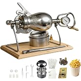 500ml Chinese Popcorn Maker, 304 Stainless Steel Popcorn Cannon | Hand Stick Popcorn Machine, High Pressure Popcorn Popper for Movie Night Family Party Fun (Silver,with Gift Box&amp;2 Bags)