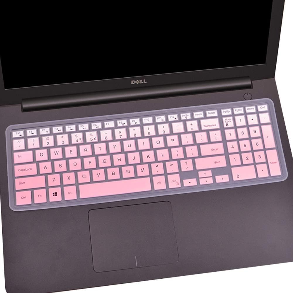 FORITO Keyboard Cover Compatible with Dell Inspiron 15 3000 5000 Series/Dell G3 15 17 Series/Dell G5 15 Series/Dell G7 15 17 Series/Insprion 17 7786 -Ombre Pink