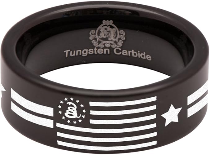 Amazon Com Friends Of Irony Black Tungsten Carbide Don T Tread On