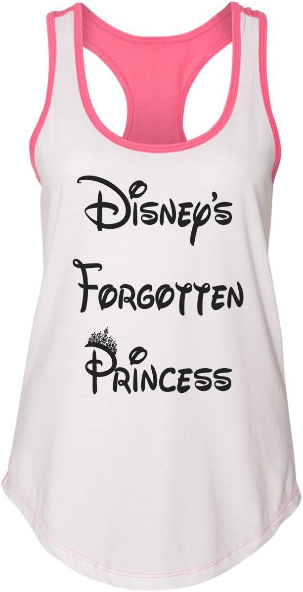Funny Threadz Women’s Funny Workout Tank Top “Disneys Forgotten Princess” Gym Shirt