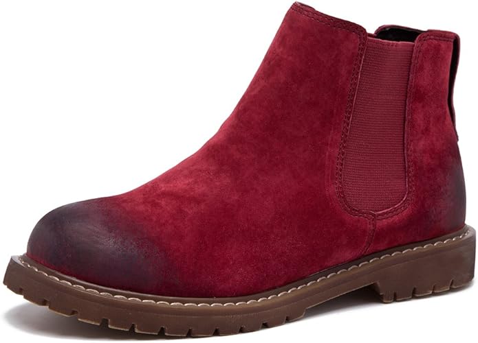 wine colored suede booties