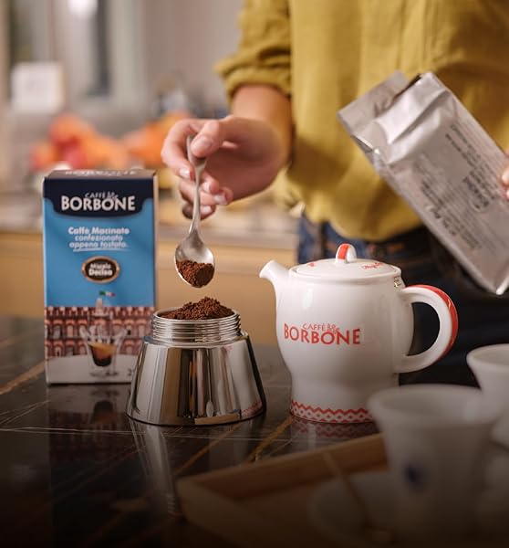 CAFFE BORBONE GROUND COFFEE, CREMA CLASSICA, MEDIUM ROAST, ARABICA AND ROBUSTA BLEND, RICH AND VELVETY, ROASTED, GROUND AND FRESHLY PACKAGED IN ITALY, 8.8 OUNCE (PACK OF 4)