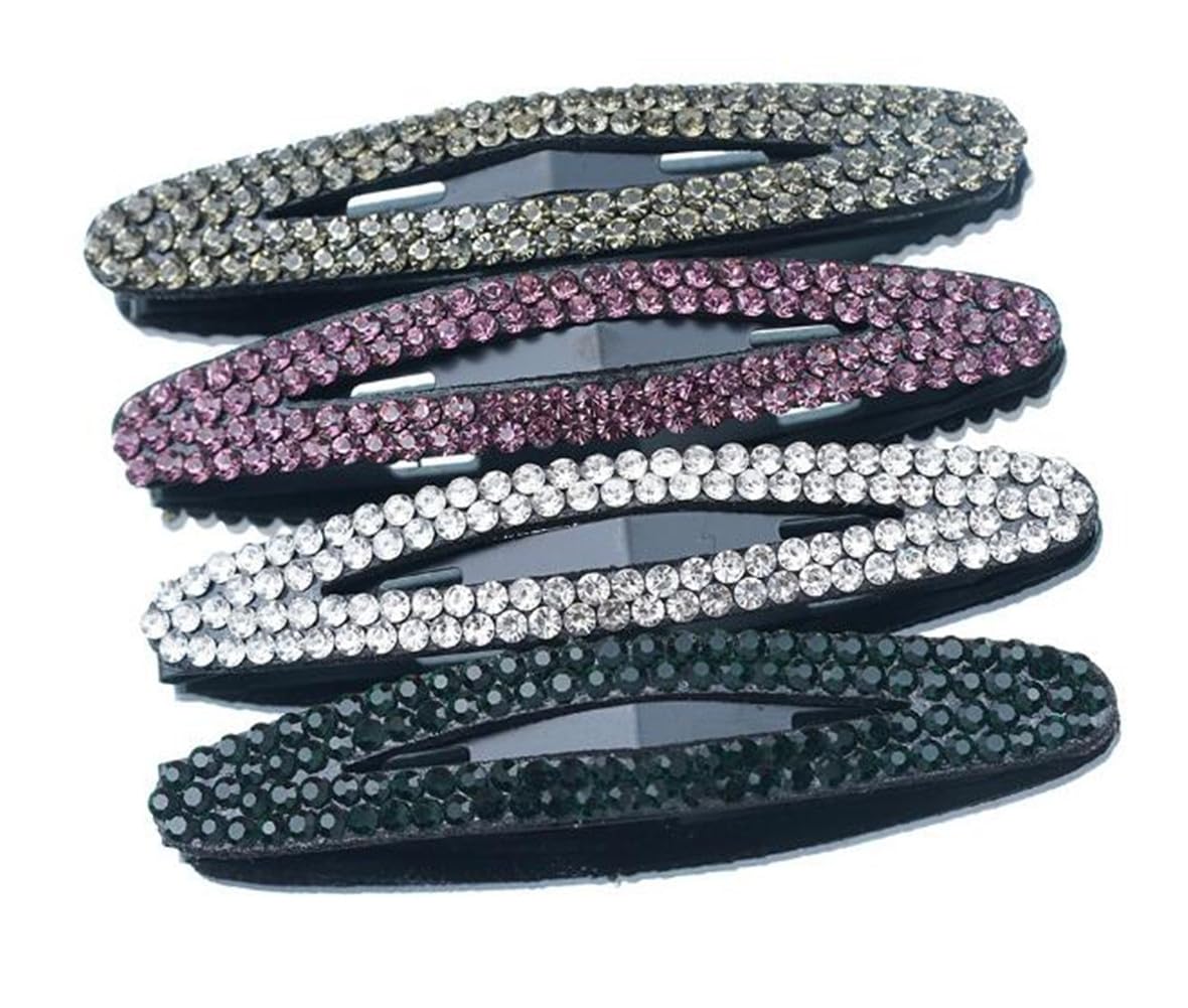 4pcs Bangs Side Clip Crystal Rhinestone Flash Bling Broken Hair Clip BB Clips Hair Accessories Women Luxury Hair Jewelry Sweet Cute