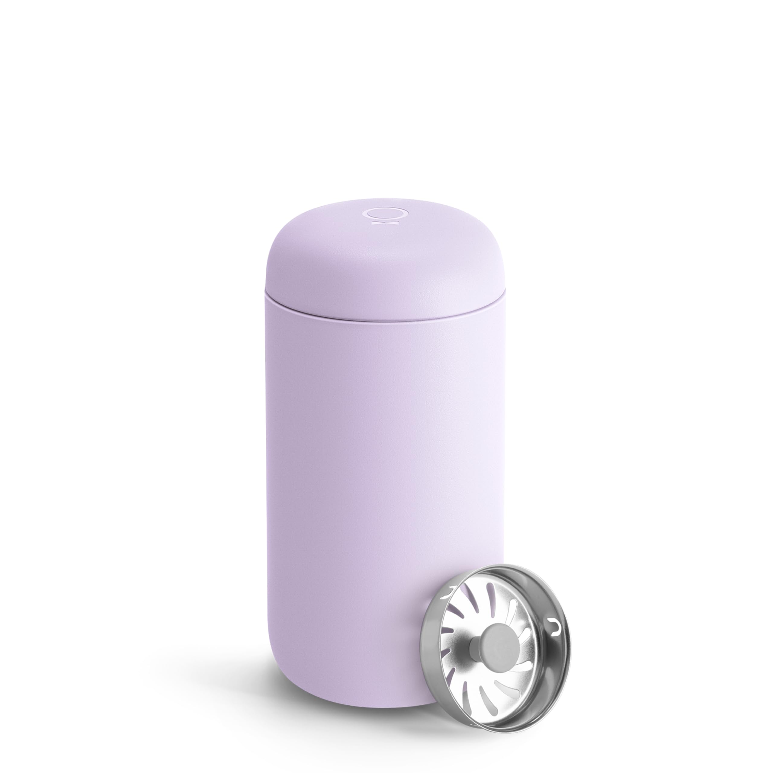 Fellow 12 oz Carter Move Travel Mug - Vacuum-Insulated Stainless Steel Travel Coffee Mug - Coffee Tumbler with Ceramic Interior and Splash Guard - Lavender Purple