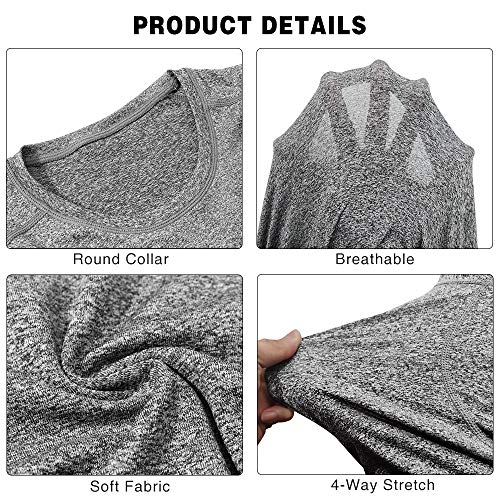 MEETYOO Men's Compression Shirt, Cool Dry Long Sleeve Underwear Top for