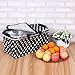 Picnic Basket, SUROY Insulated Folding Collapsible Market 600D Oxford Zip Closure Basket with Carrying Handles for Outdoor Picnic (Black Spots)